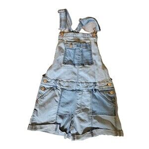 Jordache Girls 2X (18) Denim Bib Overall Shorts